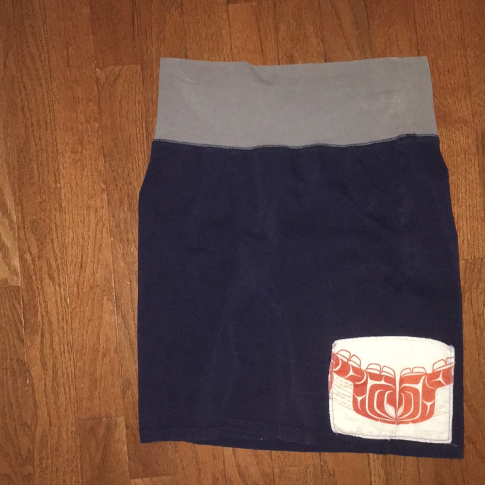 Cute navy blue cotton fold over skirt